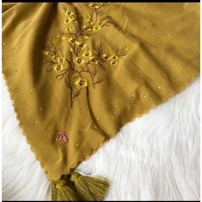 Kerudung sulam Akar Tasel premium cantik By : Bungatta hijab