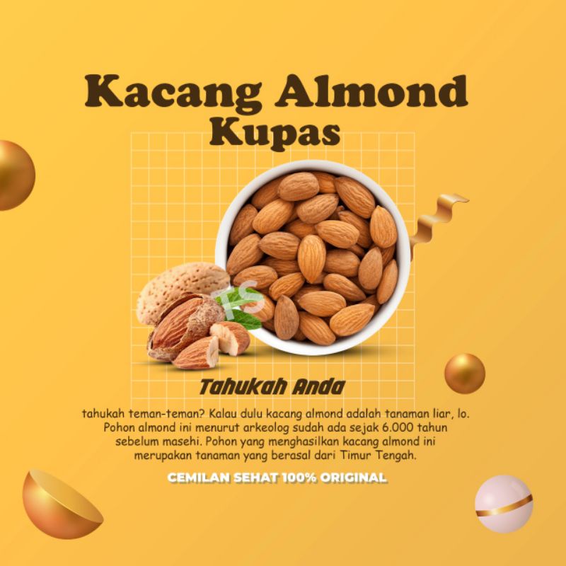 

kacang almond kupas original
