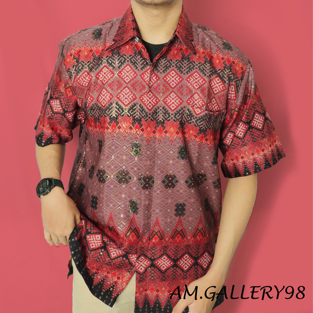 Batik songket pria, batik Asli SOLO pria Batik lengan panjang Batik lengan pendek pria