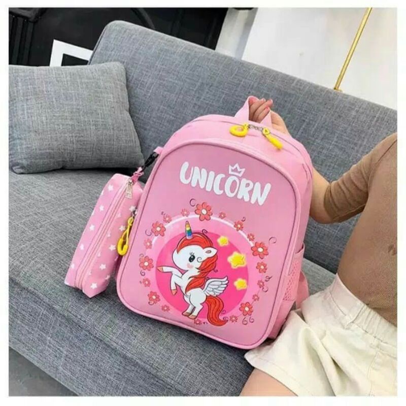 Backpack Unicorn Tas sekolah anak perempuan Ransel PAUD/TK/SD RanselAnak Sekolah Lucu BISA COD