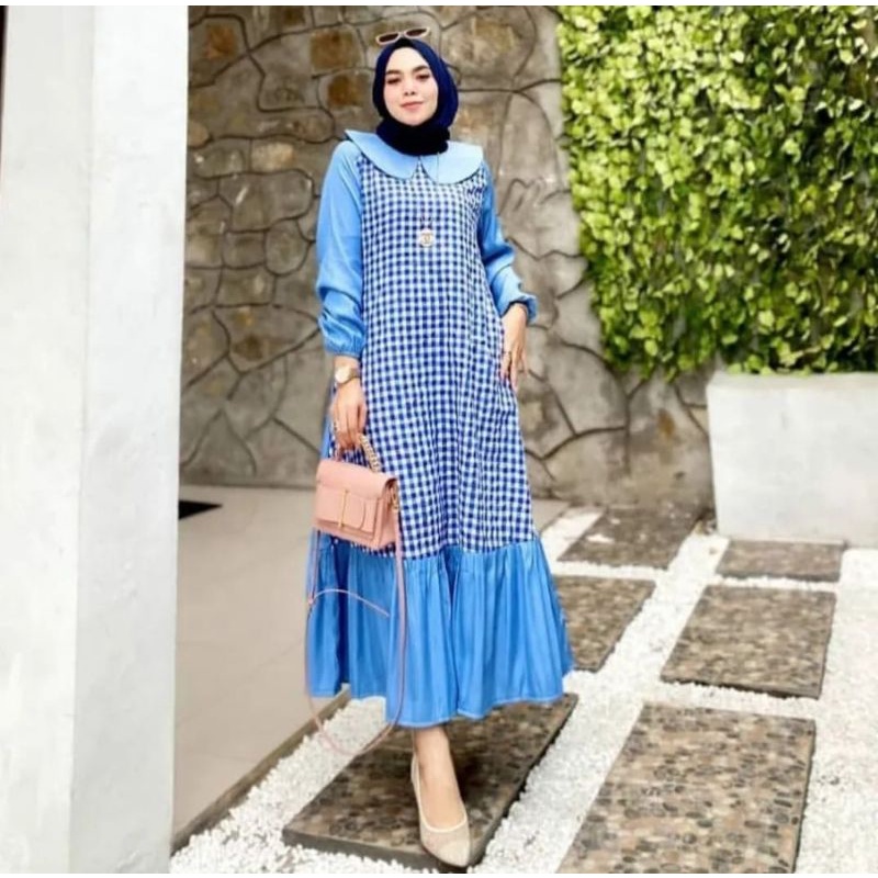 Denna MIDI maxy bahan katun rayon mix katun