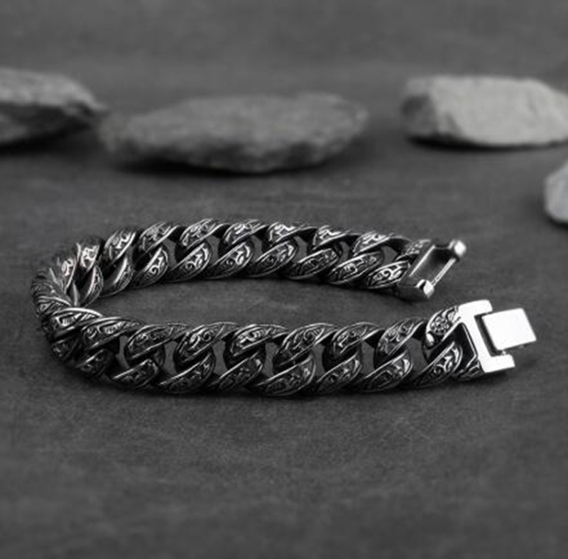 High Quality Bracelet for Men Stainless Steel Vintage Link Chain Bracelet Jewelry