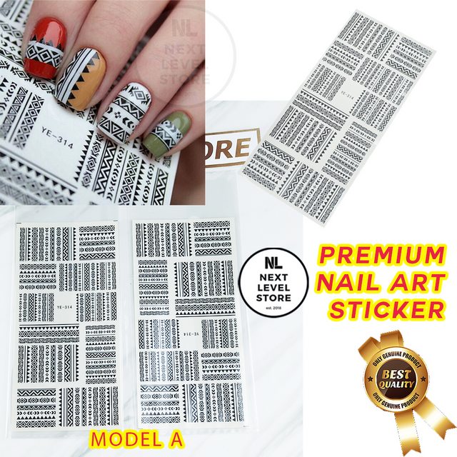 Nail Art Sticker Stiker Kuku Premium Japanese 3D by Cavella - Model A