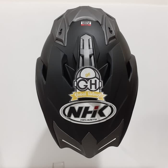 HELM HALF FACE NHK PREDATOR CRYPTON SOLID BLACK DOFF DOUBLE VISOR