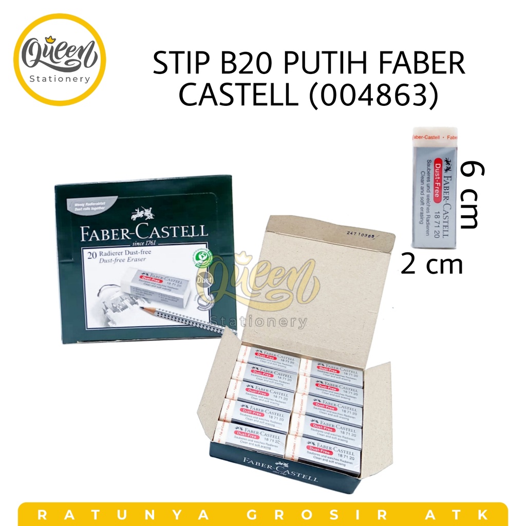 

1 PCS STIP B20 PUTIH FABER CASTELL / PENGHAPUS / ERASER (004863)