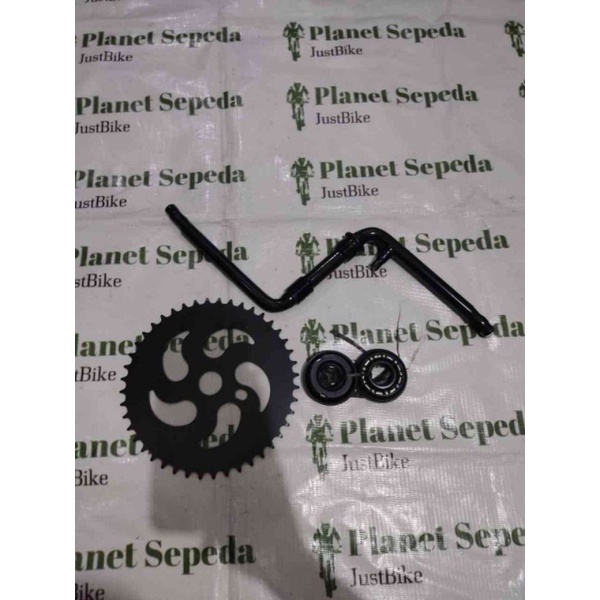 Crank Set Gir Langsung 20 Taya 44T 1 Set Hitam