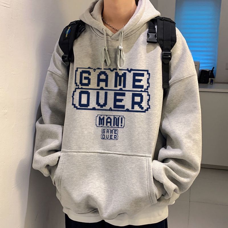 (S - 6XL) Hoodie/ Sweater Korean Style Harajuku GAME OVER JUMBO BIGSIZE UNISEX 5XL 4XL 3XL 2XL XL L M Unisex Urban Streetwear