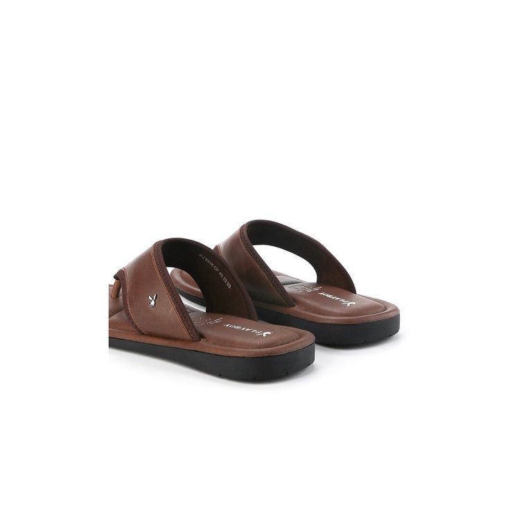 SANDAL JEPIT KULIT PLAYBOY PRIA ORIGINAL CASUAL BRANDED COKLAT PL08