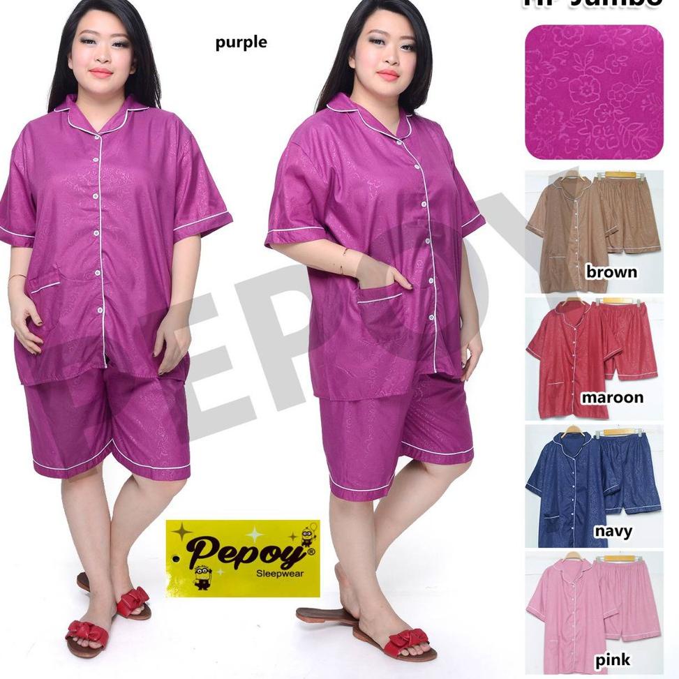 Piyama Embos Hot Pants Celana 3/4 Jumbo Big Size Ld 120 Cm. –MHL.20Au22n