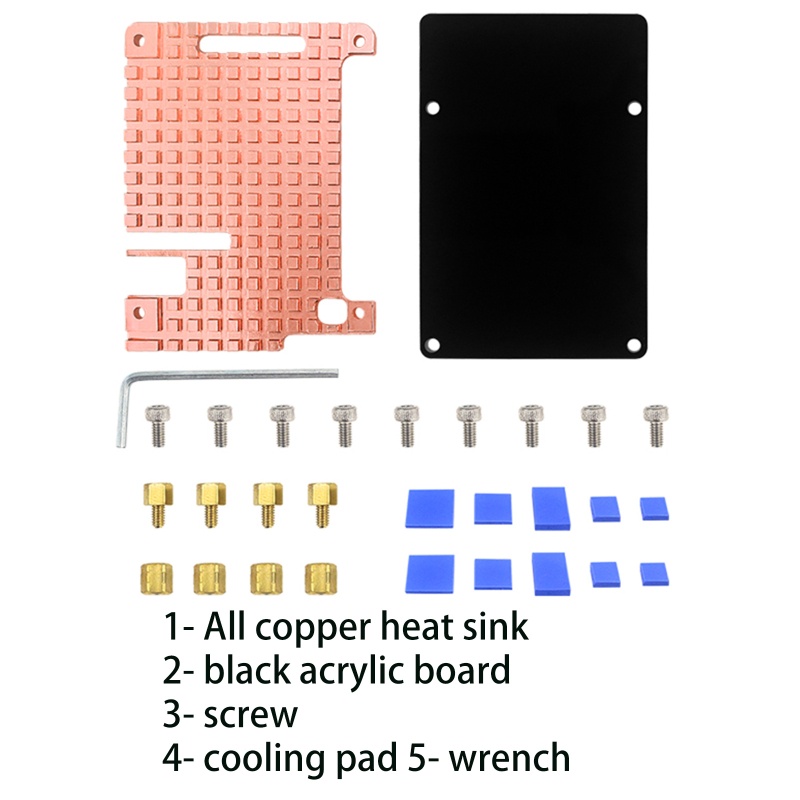 Bt Untuk Raspberry Pi 4B Kipas Heasink Raspberry Pi Tembaga Murni Heatsink Pendingin Kit Untuk Raspberry Pi 4B