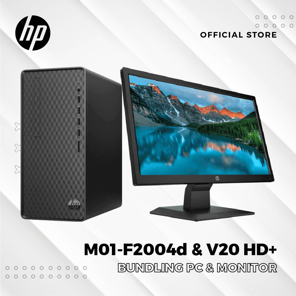 HP PC Desktop M01-F2004D i3-10105 4GB 1TB HDD 19.5" Win 10 + OHS
