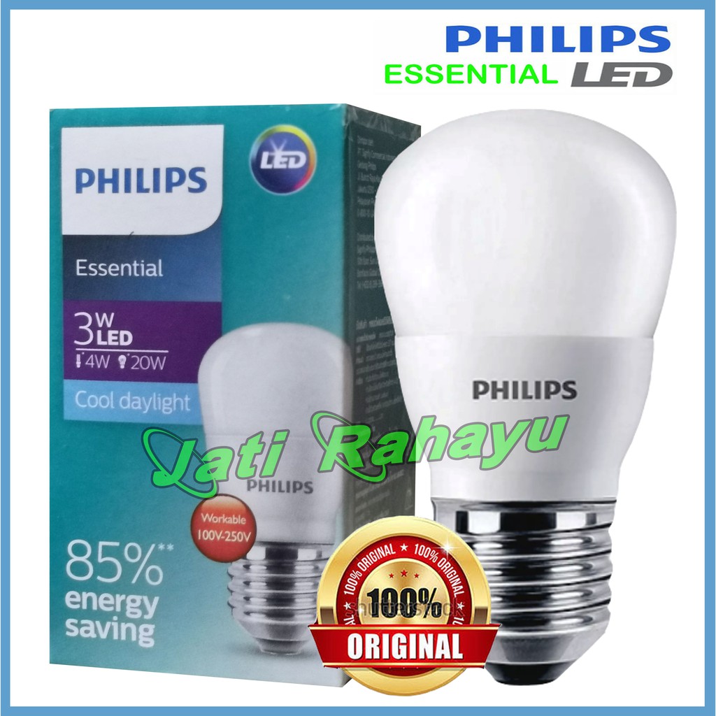 PHILIPS LAMPU LED ESSENTIAL 3W 3 WATT PUTIH COOL DAYLIGHT