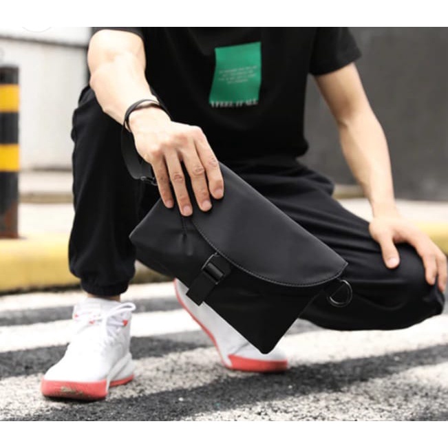 Tas Selempang Pria Bahu Korea / Tas Slempang bag polos selendang bahan Kanvas | Tas pria Selempang polos| tas wanita Selempang polos