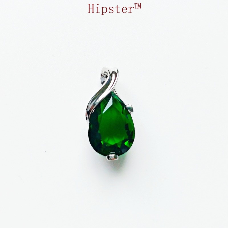 Retro Natural Emerald Dignified Pendant Personality Simple Necklace