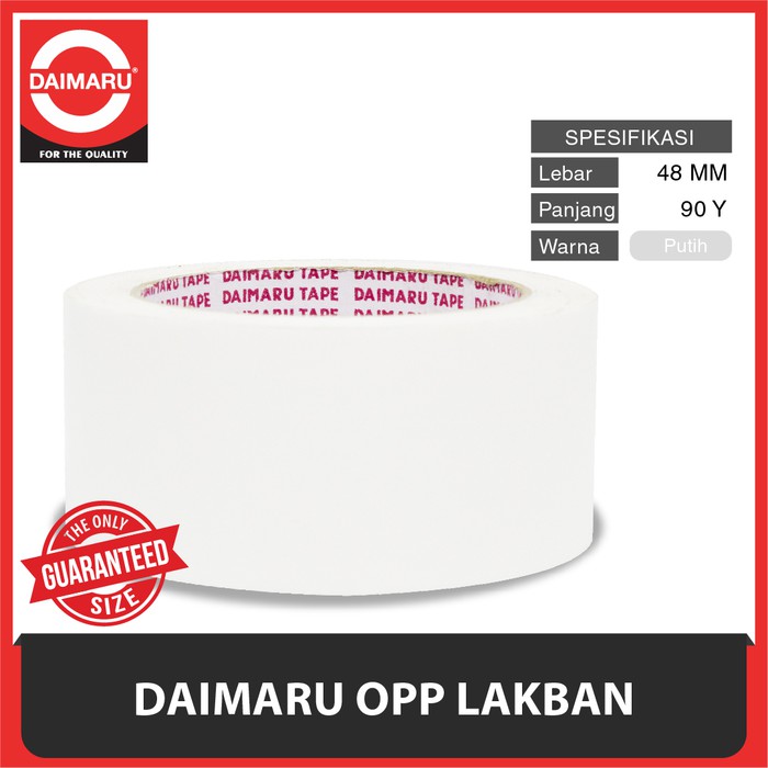 DAIMARU TAPE - LAKBAN - PUTIH/WHITE POLOS - 2 INCHI 90 YARD