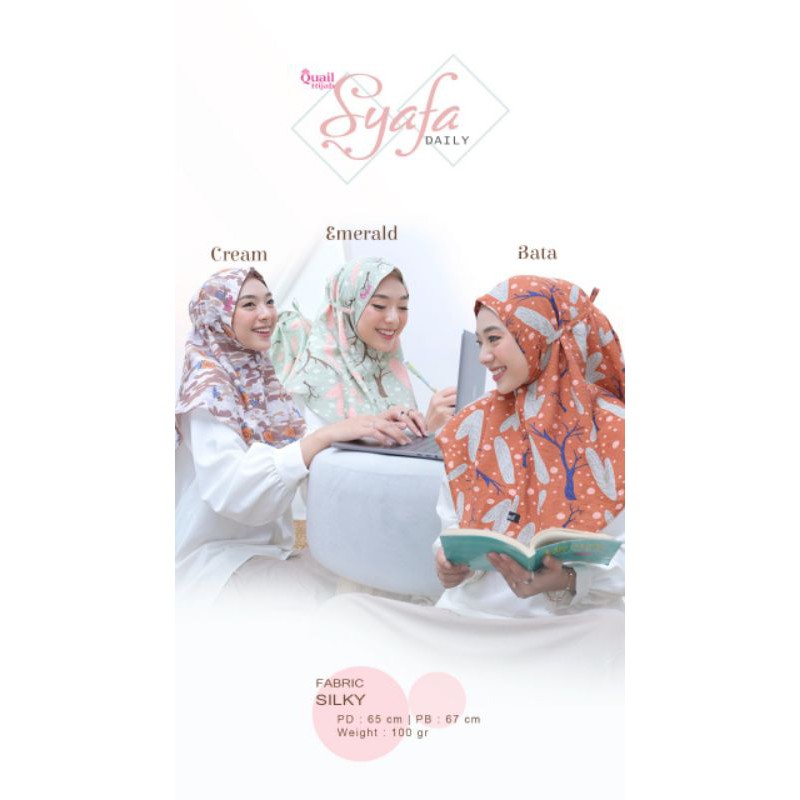 QUAIL HIJAB ~ JILBAB  INSTAN MOTIF SILKY SYAFA