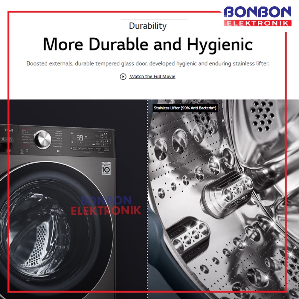 LG Mesin Cuci Front Loading 13KG Wash / 8KG Dry AI DD ThinQ Inverter