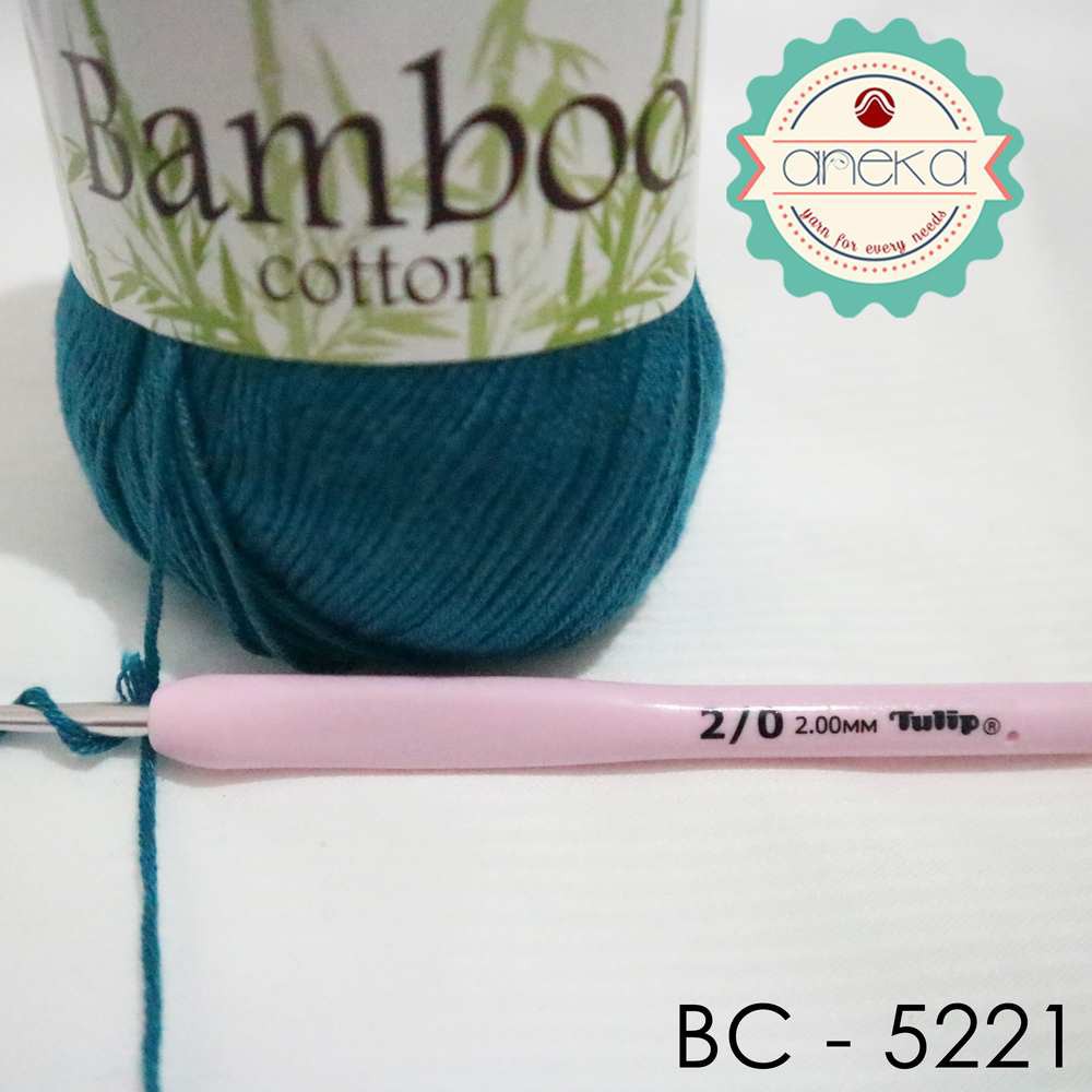 Benang Rajut Katun Bambu / Bamboo Cotton Yarn 2 - 5221 Turkis Tua