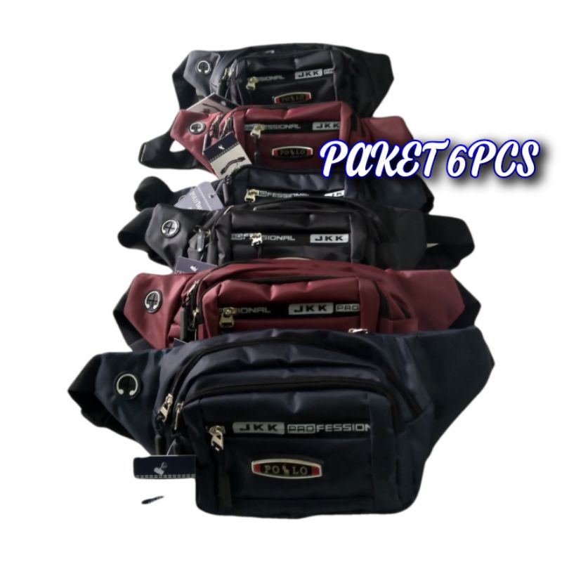 6PCS PAKET USAHA TAS WAIST BAG/SELEMPANG PRIA WANITA WATERPROOF GROSIRAN