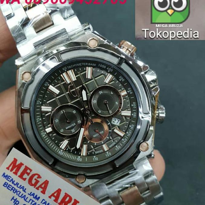 JAM TANGAN COWOK GUESS COLLECTION GC SILVER HITAM SUPER PREMIUM AAA