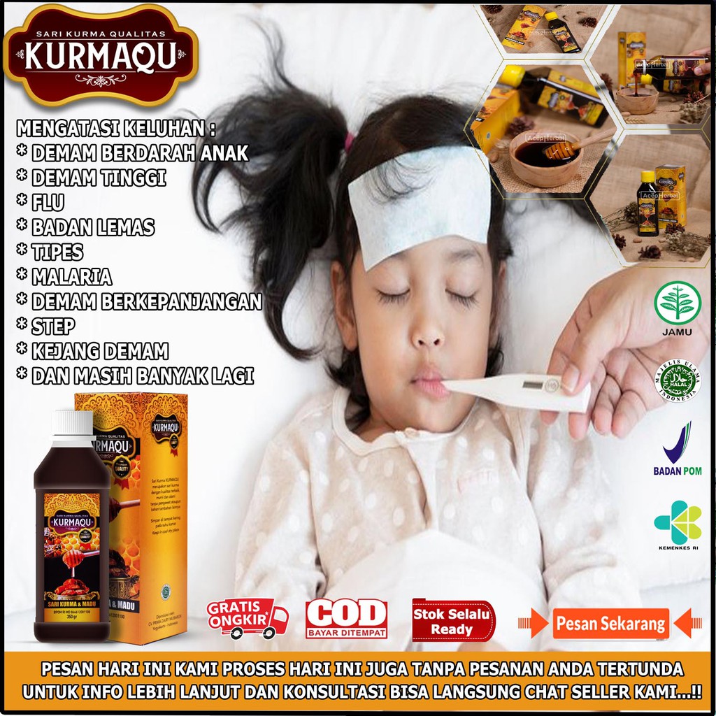 Obat Penurun Demam Anak Demam Tinggi Lemas Pusing Tipes Dbd Malaria Step Dengan Sari Kurma Kurmaqu Shopee Indonesia