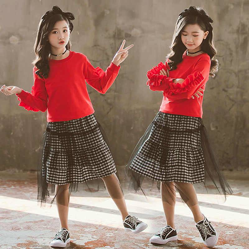 Setelan Rok Anak Teenager Cherry Red With Black Tutu