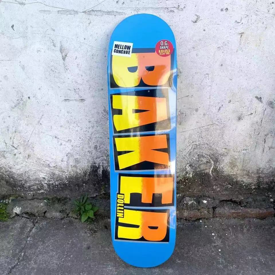 Skateboard Baker 7 Lapis Bentuk U Ukuran 8.0 Inch Bahan Kayu