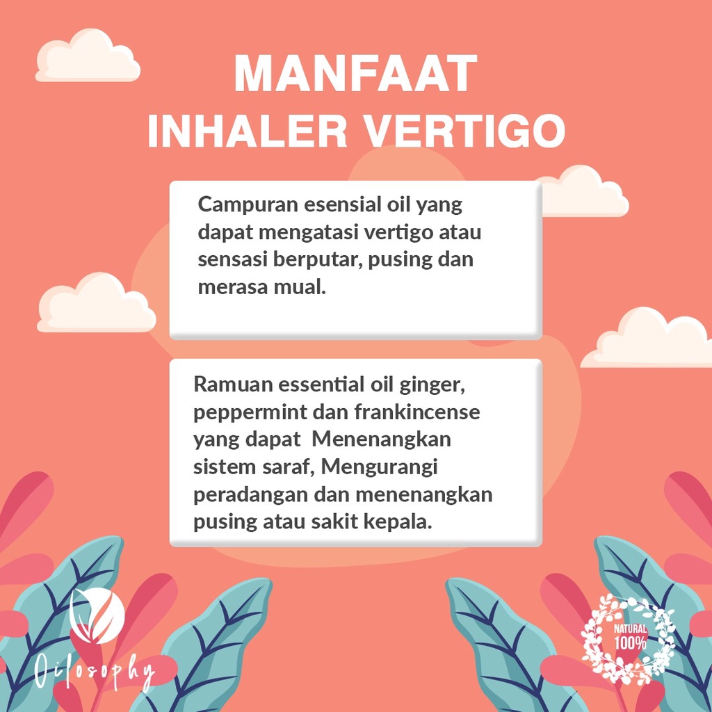 ESSENTIAL OIL INHALER INHELER VERTIGO MIGRAIN SAKIT KEPALA BERPUTAR PUSING ALAMI HERBAL | KESEHATAN