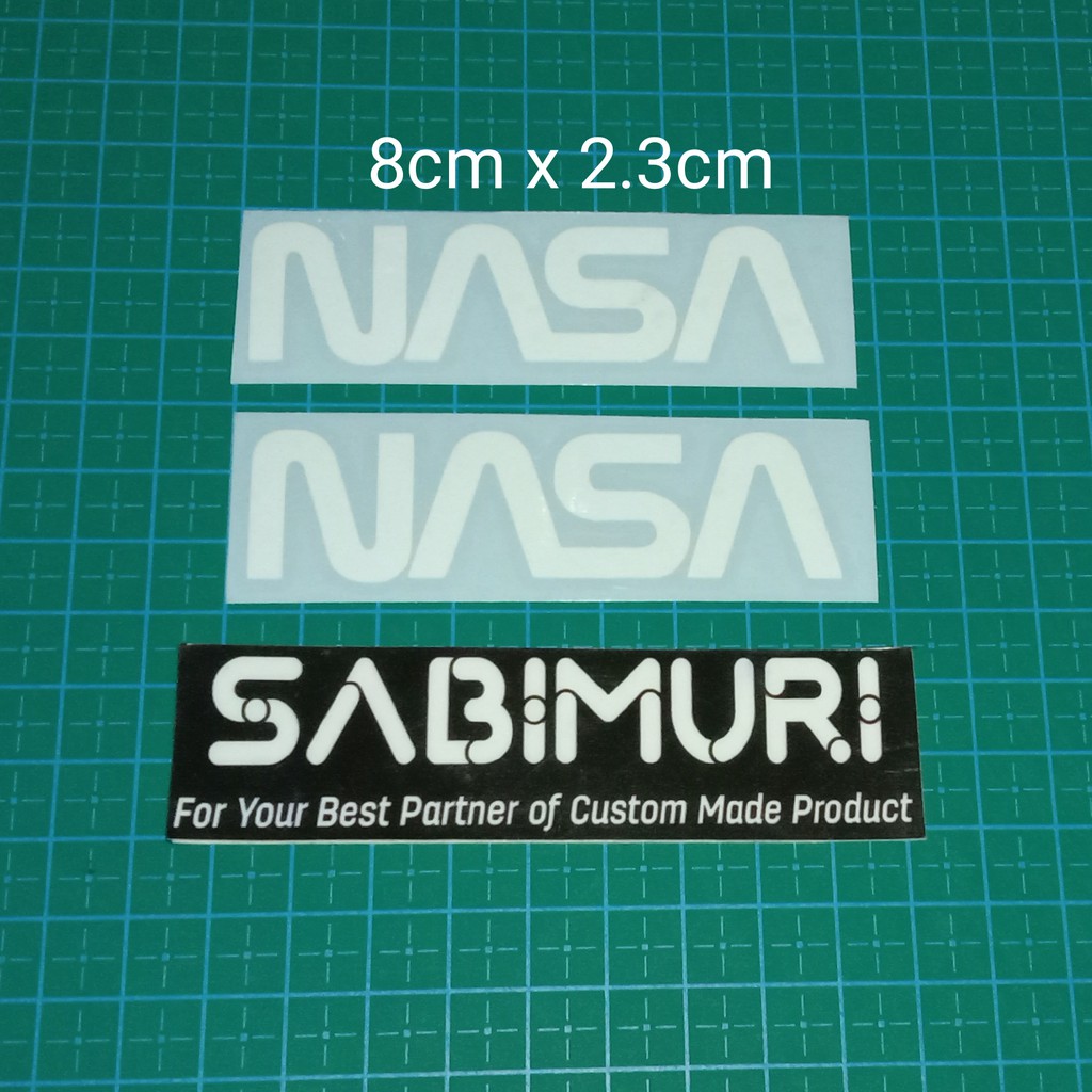 

Cutting Sticker NASA 2pcs ukuran 8cm x 2.3cm stiker