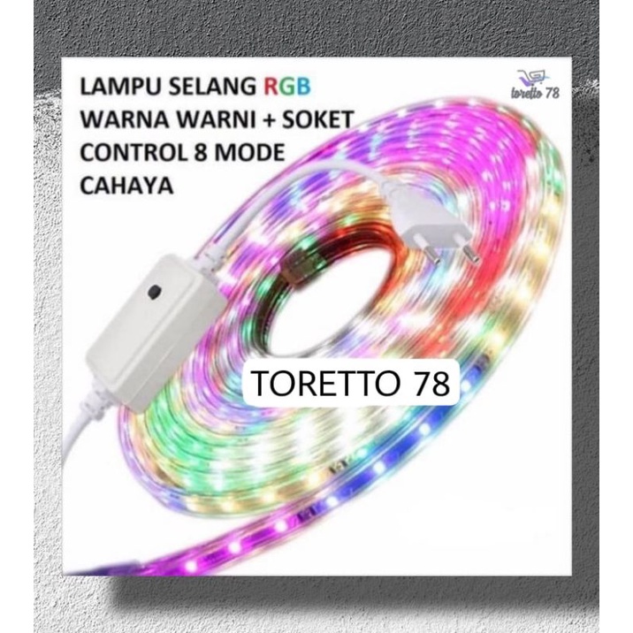 Lampu LED Strip Selang Warna Warni 3528 2835 220V + adaptor 10M