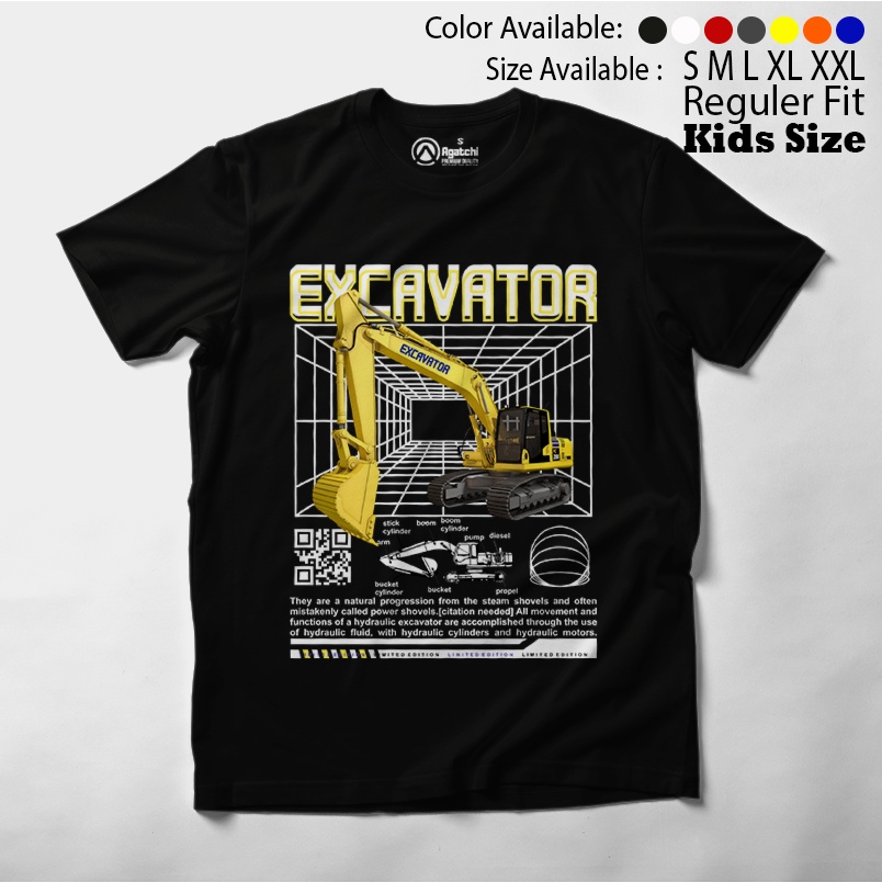 Baju Kaos Atasan Anak Laki - Laki Motif Excavator