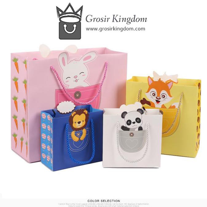 

Kantong Paper Bag Anak-Anak, Paper Bag Animan, Paperbag Unik, Kantong