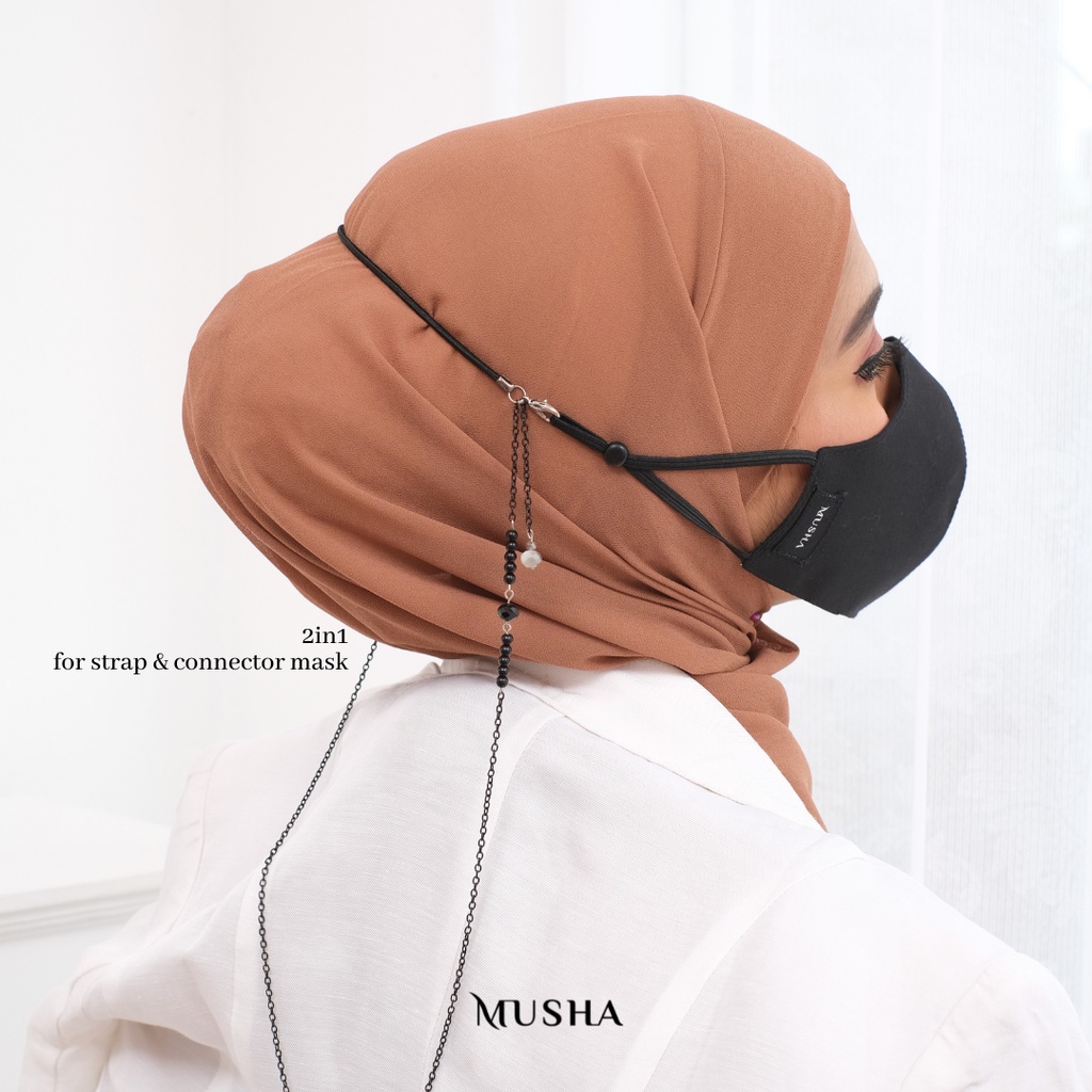 Musha 2in1 Strap &amp; Connector - BEAU ELASTIC | Tali Masker / Strap Masker / Konektor Masker / Strap Mask