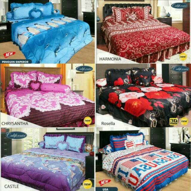 Satu Set Bedcover California 180x200 Shopee Indonesia