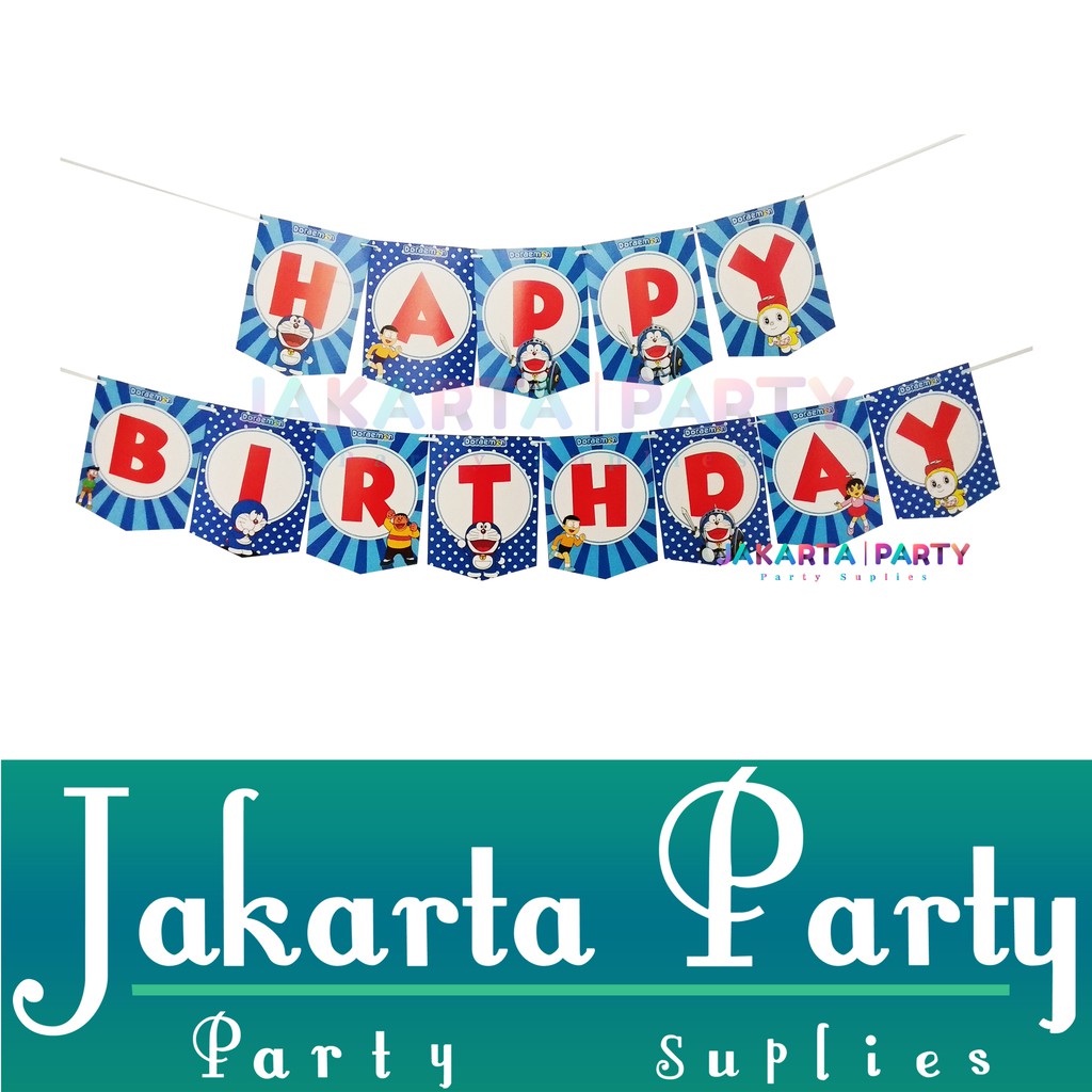 Banner Karakter Doraemon / Bunting Flag / Party Flag / Baner