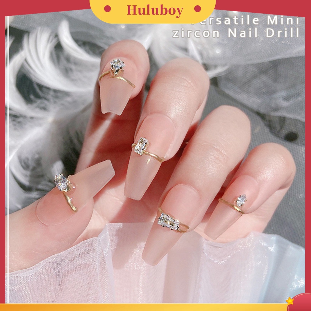 Huluboy Huluboy♡ 20pcs / Kotak Ornamen Perhiasan Berlian Imitasi Cubic Zirconia Glitter Untuk Dekorasi Nail Art Wanita