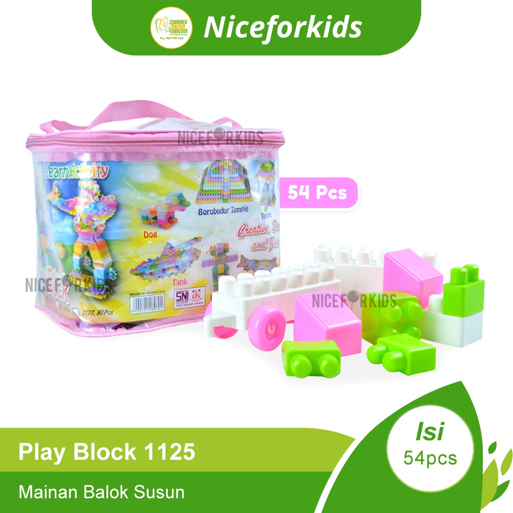 Mainan Balok Anak / Mainan Balok Susun / Play Block 1125 (54 pcs)