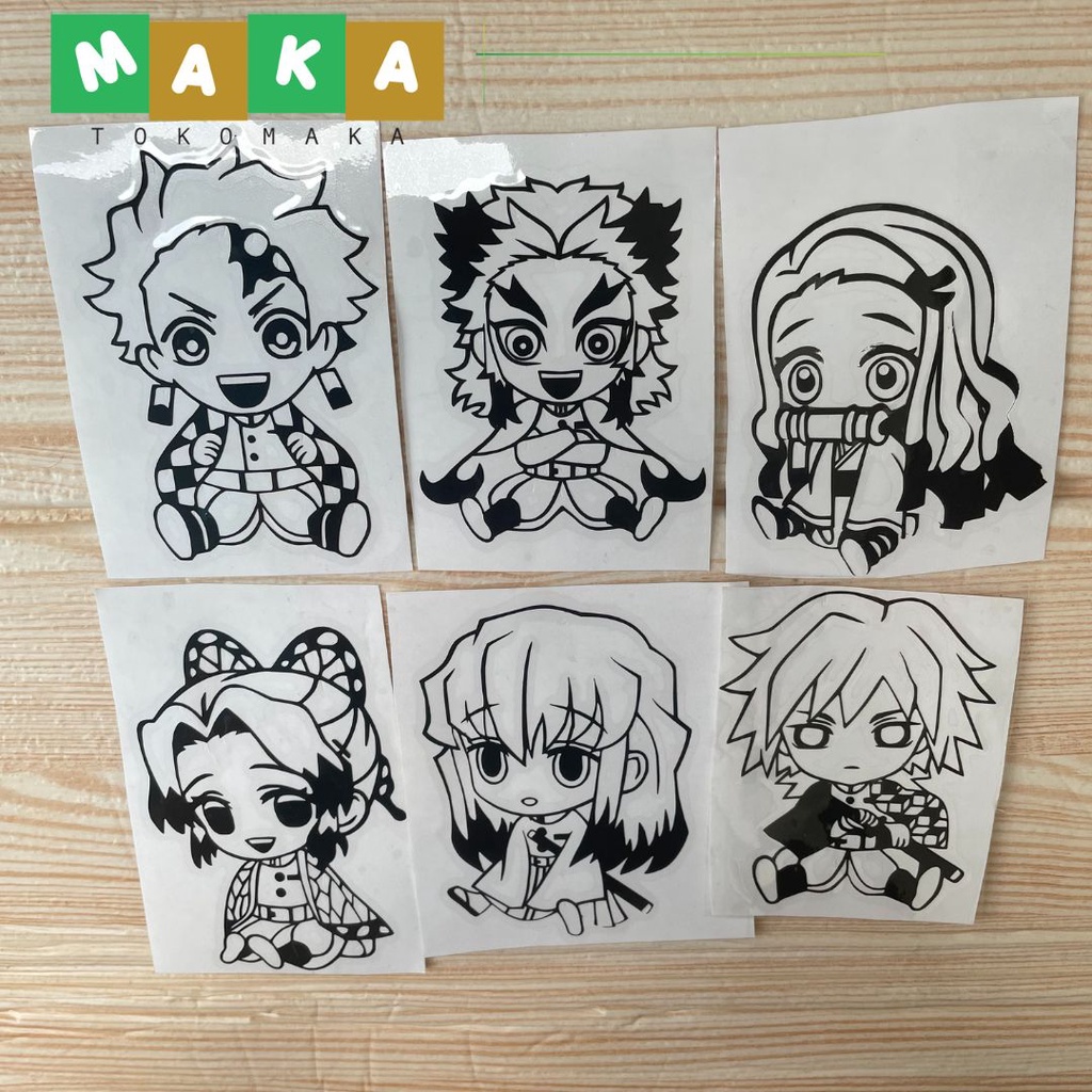 

sticker cutting demon slayer ukuran 6 cm stiker kimetsu no yaiba sticker lucu bisa tempel di laptop kaca motor mobil sticker anti air imut
