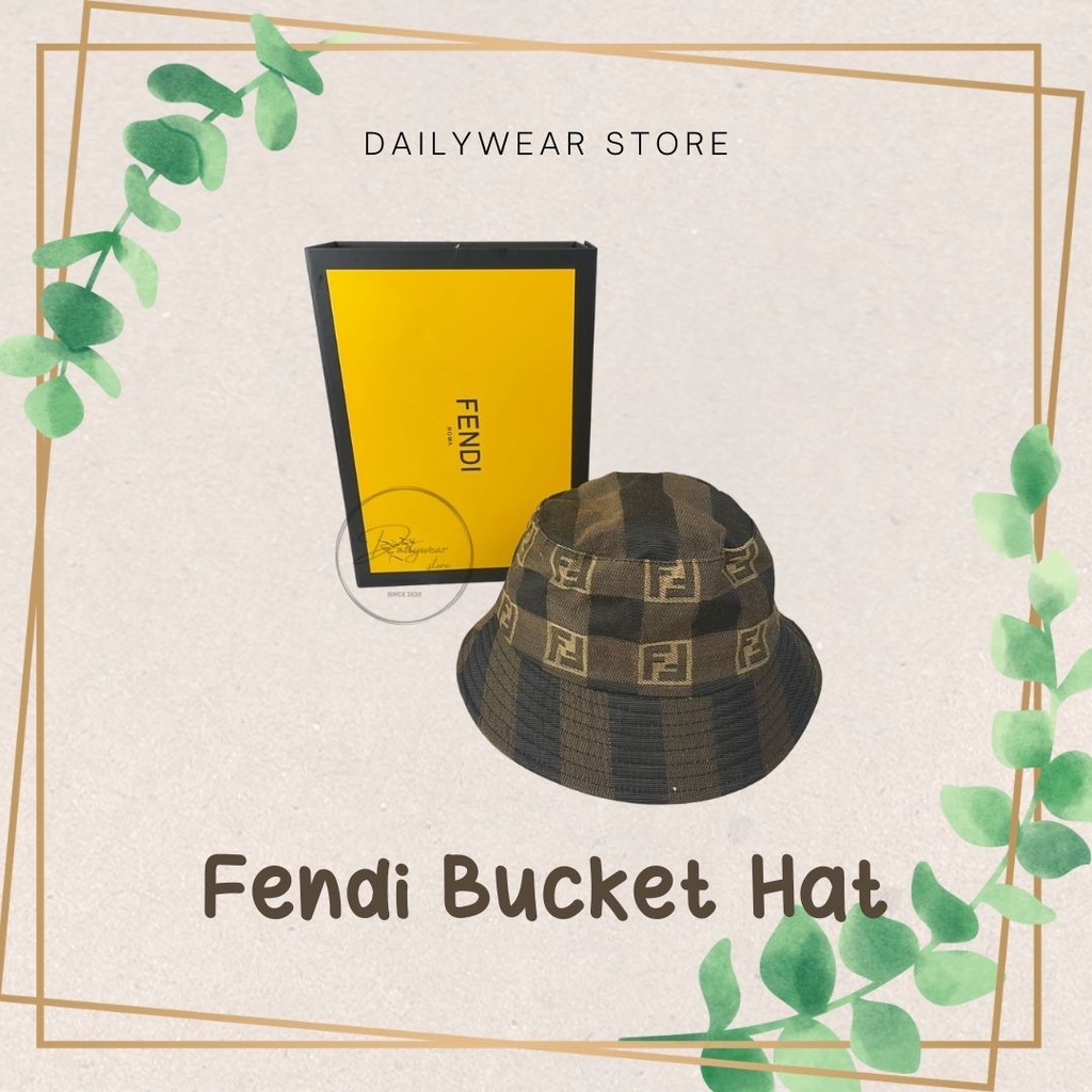 Fendi Bucket Hat / Topi Pria Wanita / Original 100% / Canvas / Murah / Gratis Ongkir