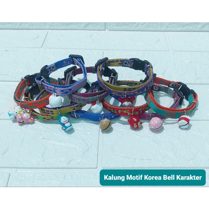 Kalung Kucing Motif Korea Bolak Balik Lonceng Karakter