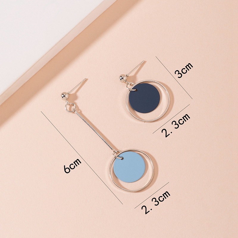 Anting Tusuk Gantung temperament Bahan Sterling silver 925 Desain Geometri Gaya Simple Untuk Wanita