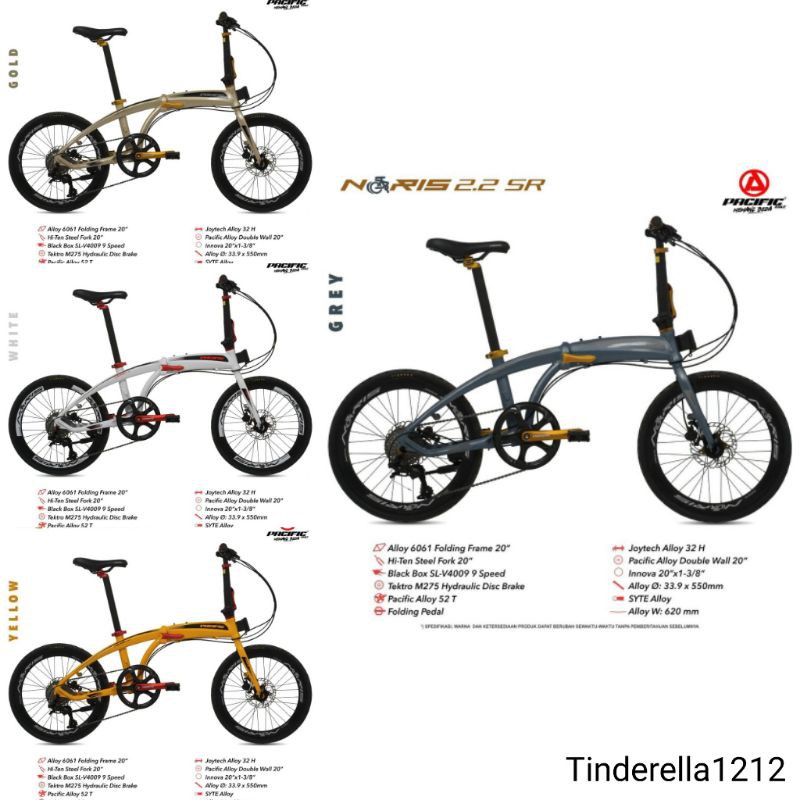 Sepeda Lipat 20" Pacific Noris 2.2 SR