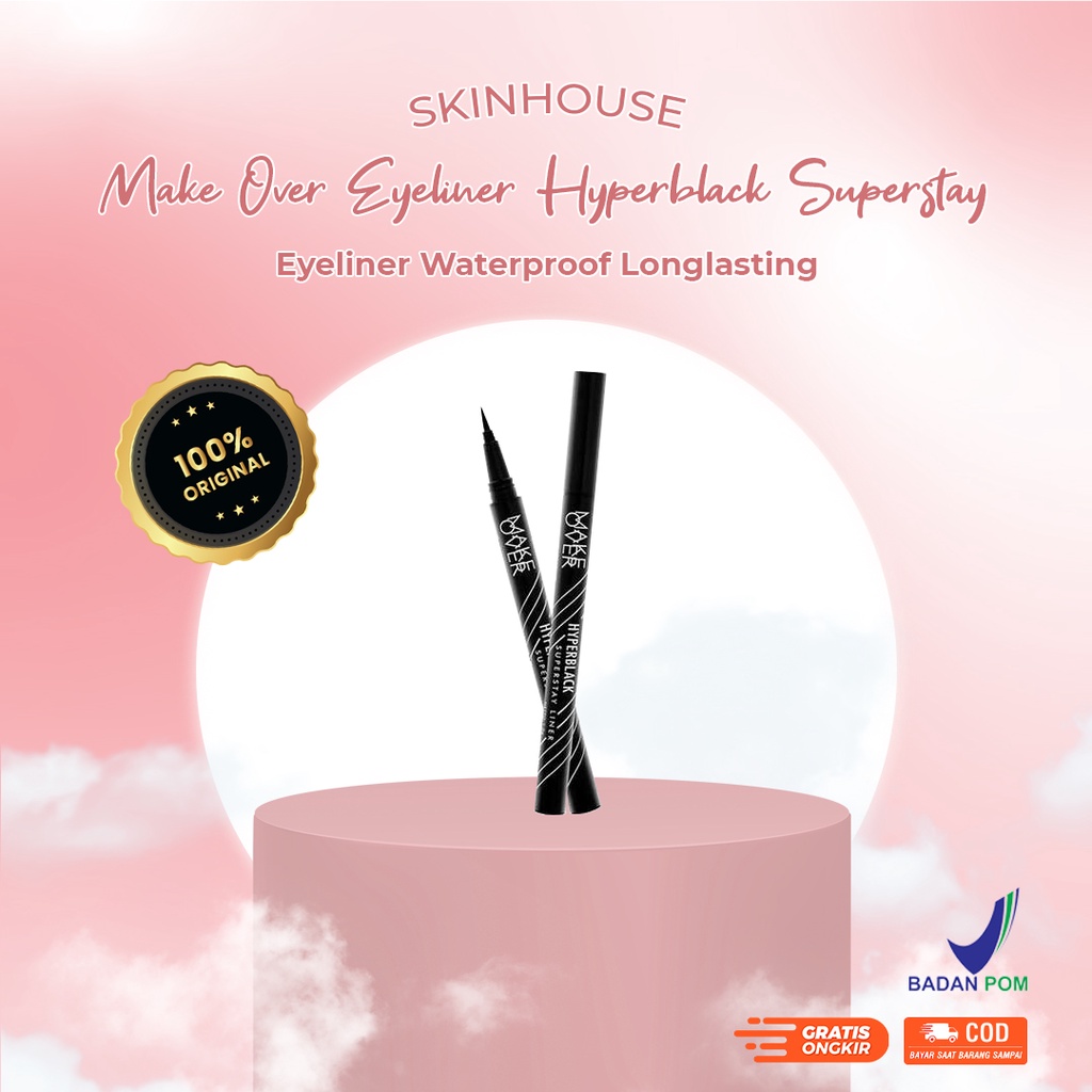 Skinhouseid Make Over Eyeliner Hyperblack Superstay Ayeliner Waterproof Longlasting Original BPOM