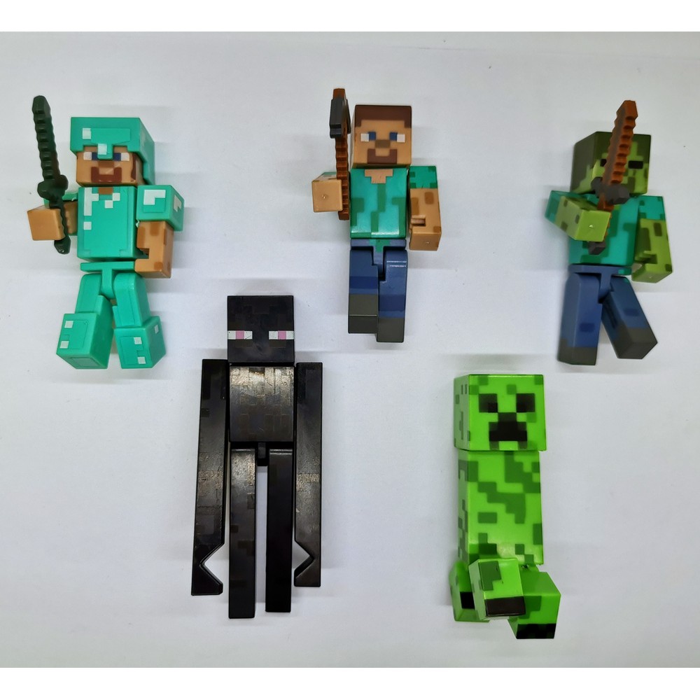 action figure minecraft seri creeper steve alex enderman