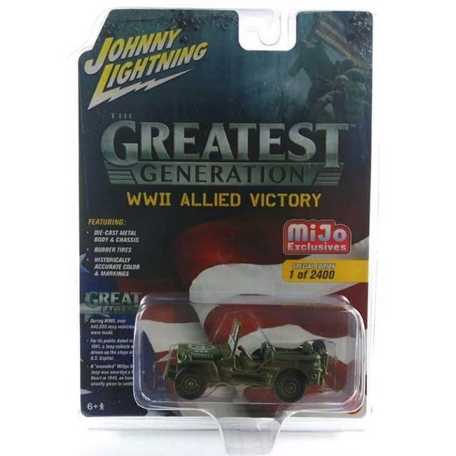 Johnny Lightning Mijo Greatest Generation WWII Allied Victory Willys MB Jeep diecast JL murah