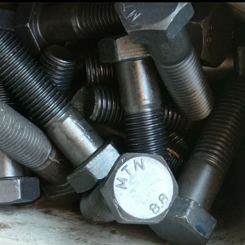 BAUT BAJA M16 X 60 HALF DRAT. BAUT MUR HTB 8.8 M 16X60 KUNCI 24 GRADE 8.8.