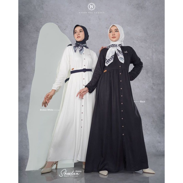 SHEELEA DRESS BY NADHEERA LUXURY GAMIS WANITA TERBARU KEKINIAN BAJU BUSANA MUSLIM DEWASA RAYON PREMI