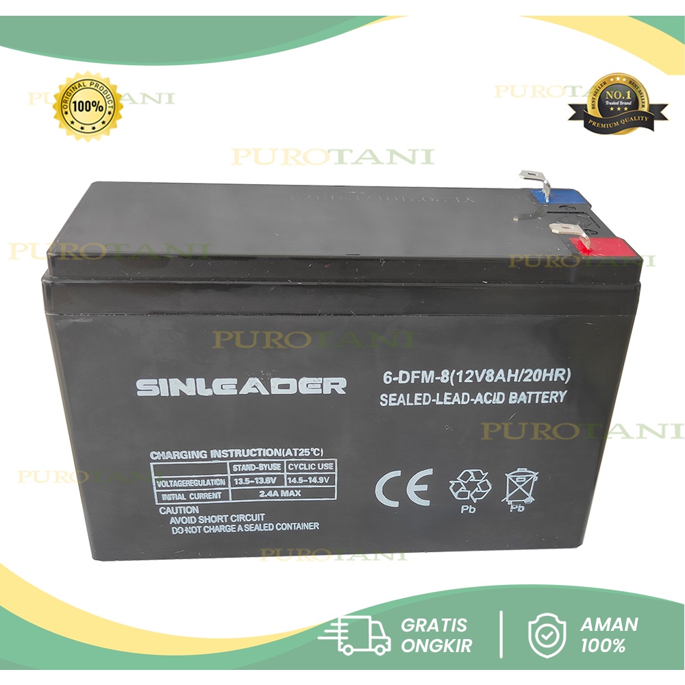 Baterai Aki Kering Sprayer Elektrik Dan UPS Nagasaki 12 V 8ah