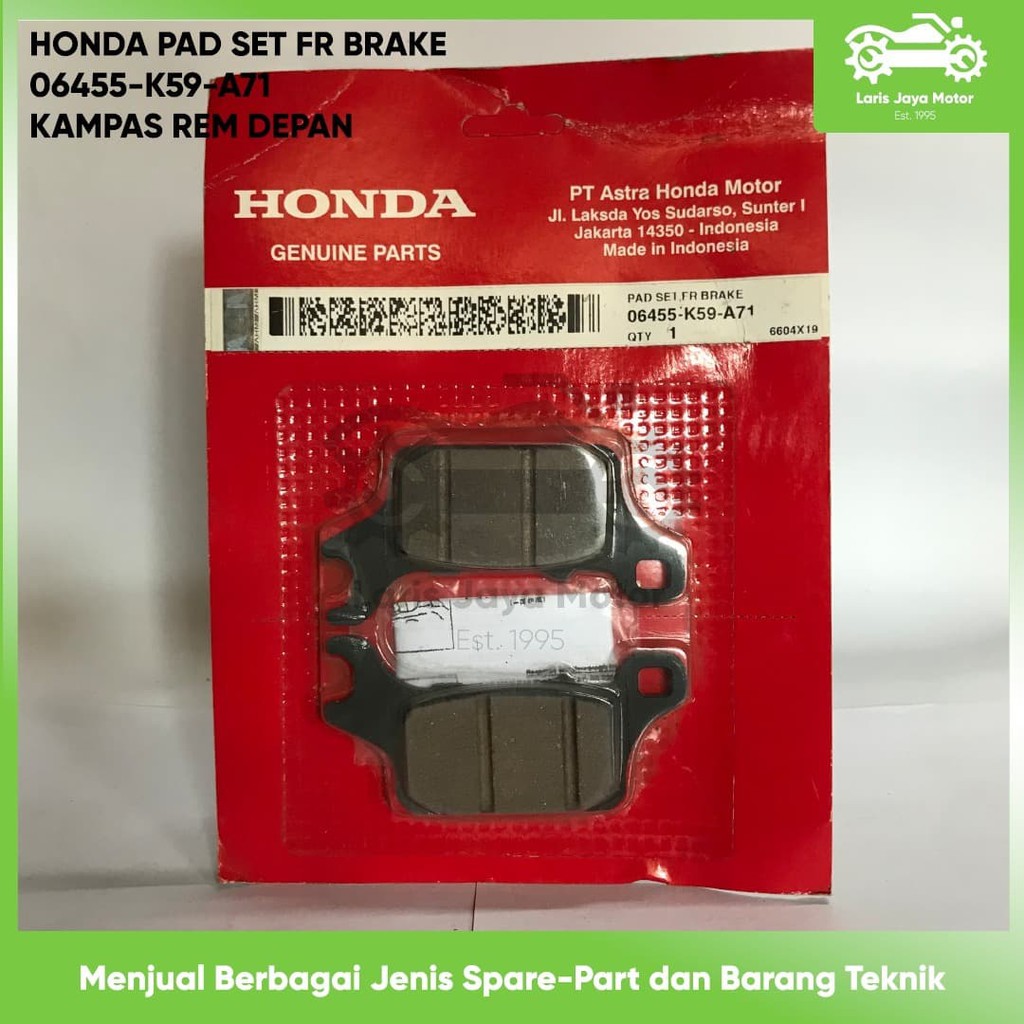 KAMPAS REM DEPAN VARIO 150 LED VARIO 125 06455-K59-A71 ORIGINAL ASLI HONDA DISPAD VARIO 150 LED VARI