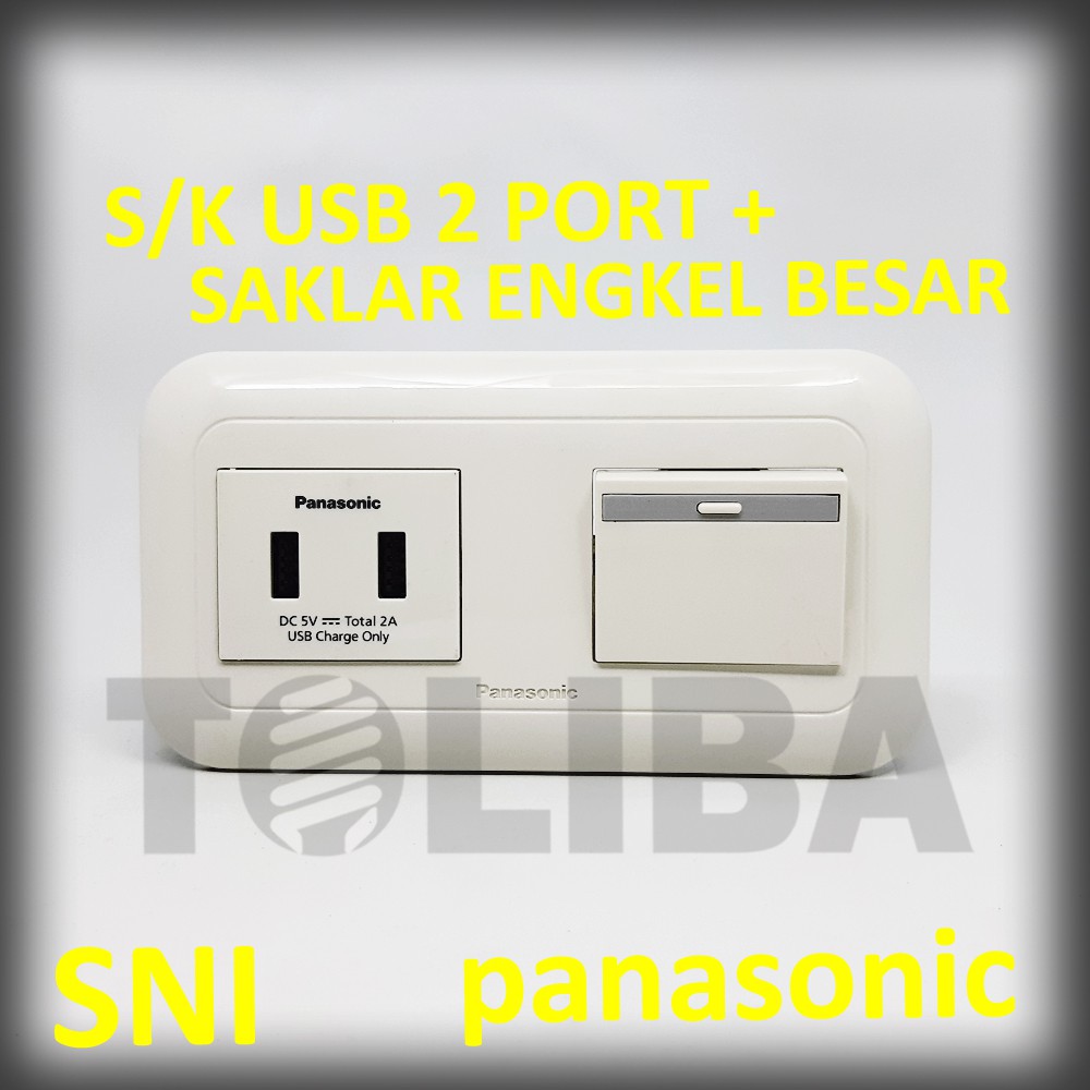 stopkontak usb charge hp + saklar engkel besar panasonic stop kontak usb panasonic saklar sni